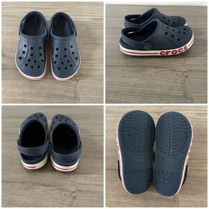 CROCS Kids Navy Blue Clogs with Red Trim